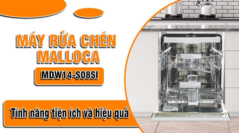 Máy rửa chén bán âm tủ Malloca MDW14-S08SI